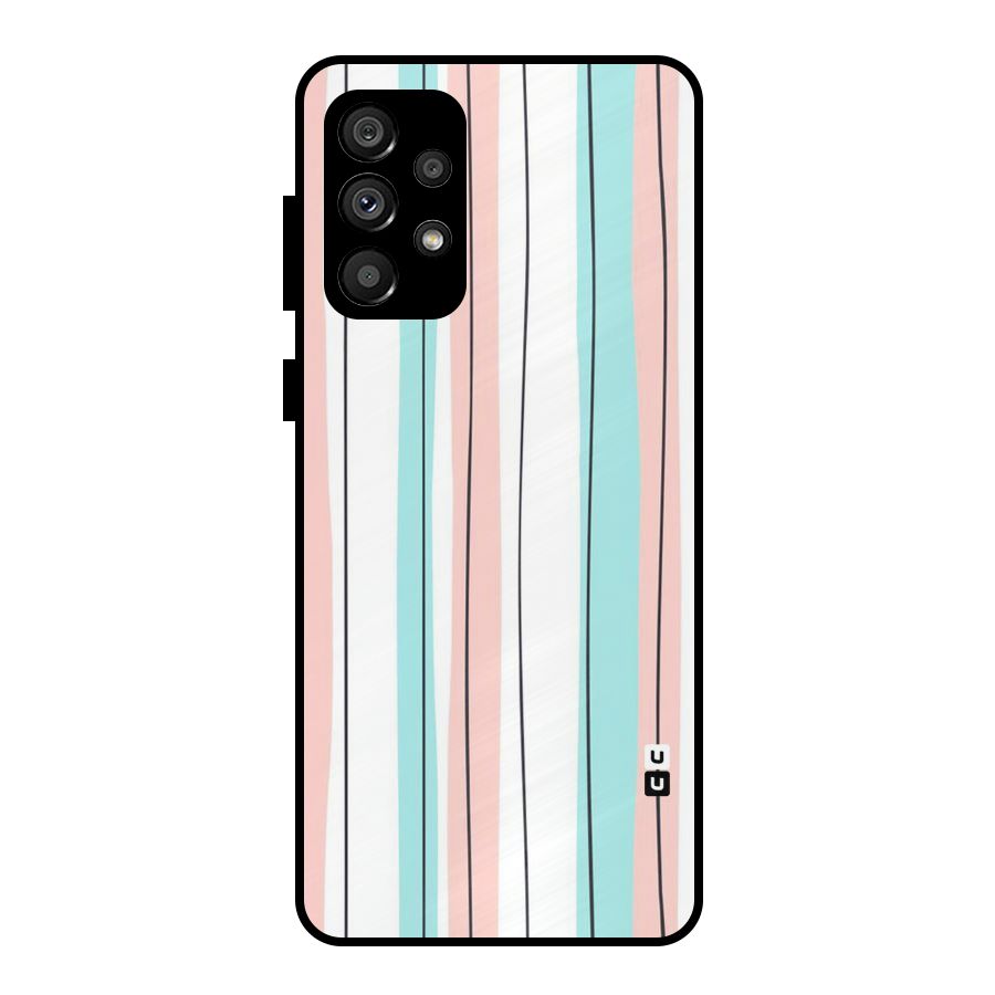 Pastel Tri Stripes Metal Back Case for Galaxy A73 5G
