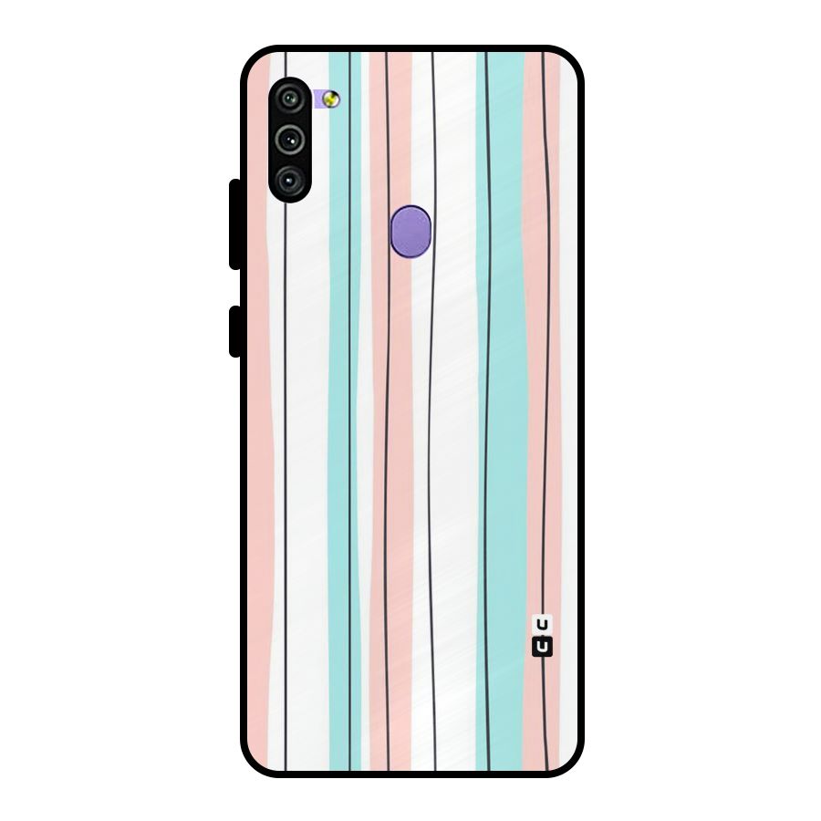 Pastel Tri Stripes Metal Back Case for Galaxy M11