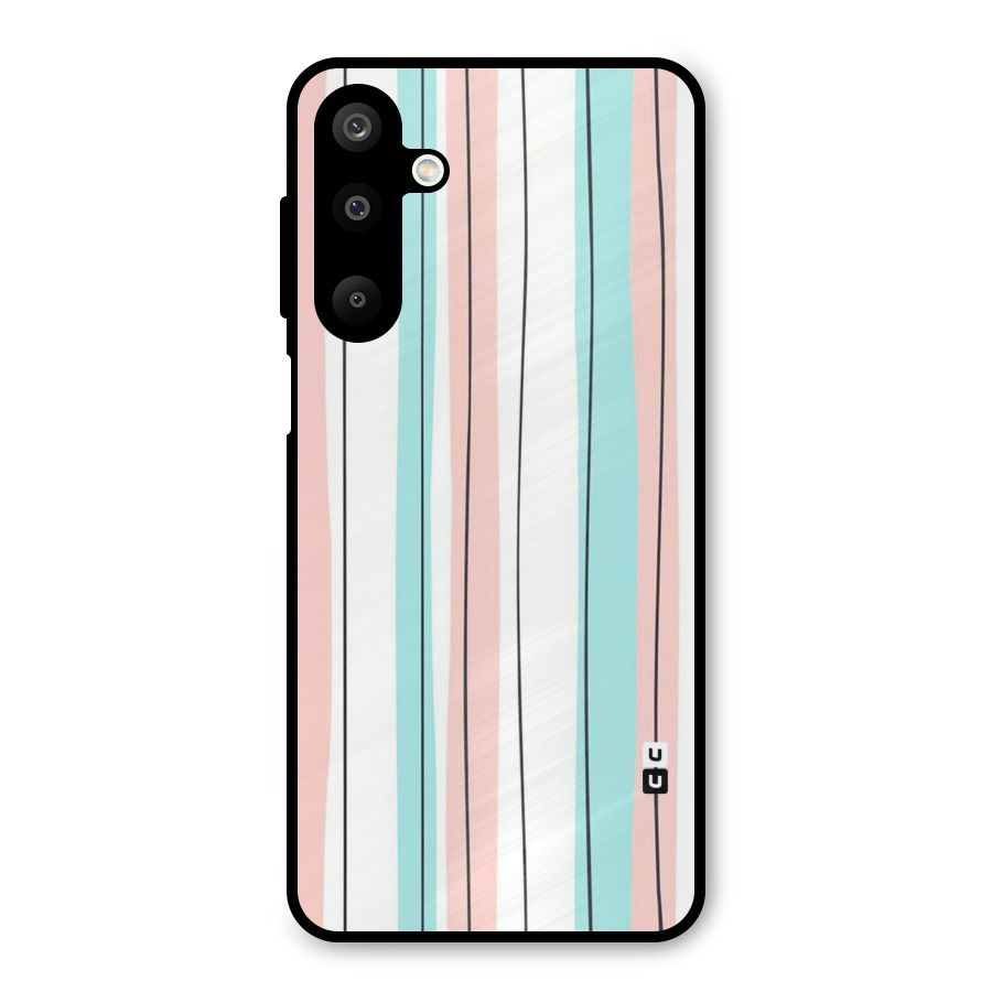 Pastel Tri Stripes Metal Back Case for Galaxy M16