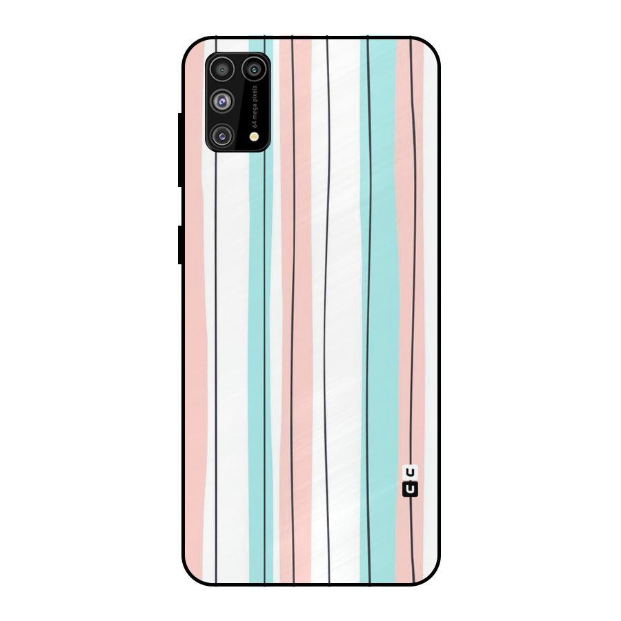Pastel Tri Stripes Metal Back Case for Galaxy M31