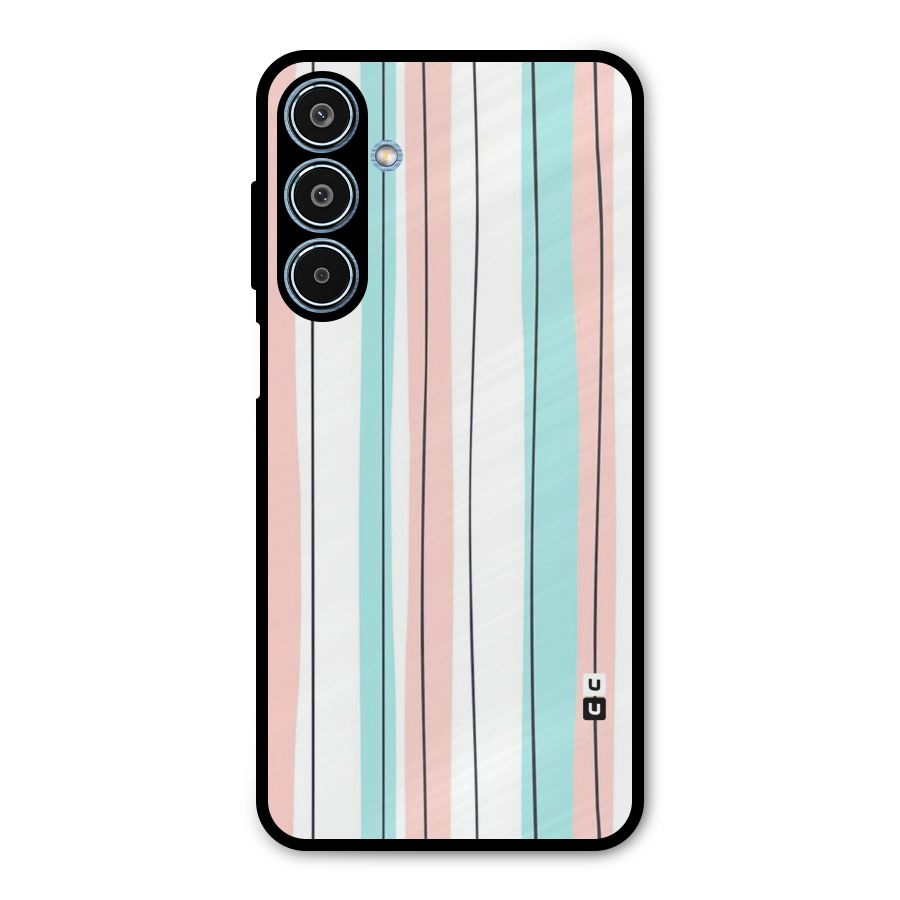 Pastel Tri Stripes Metal Back Case for Galaxy M35