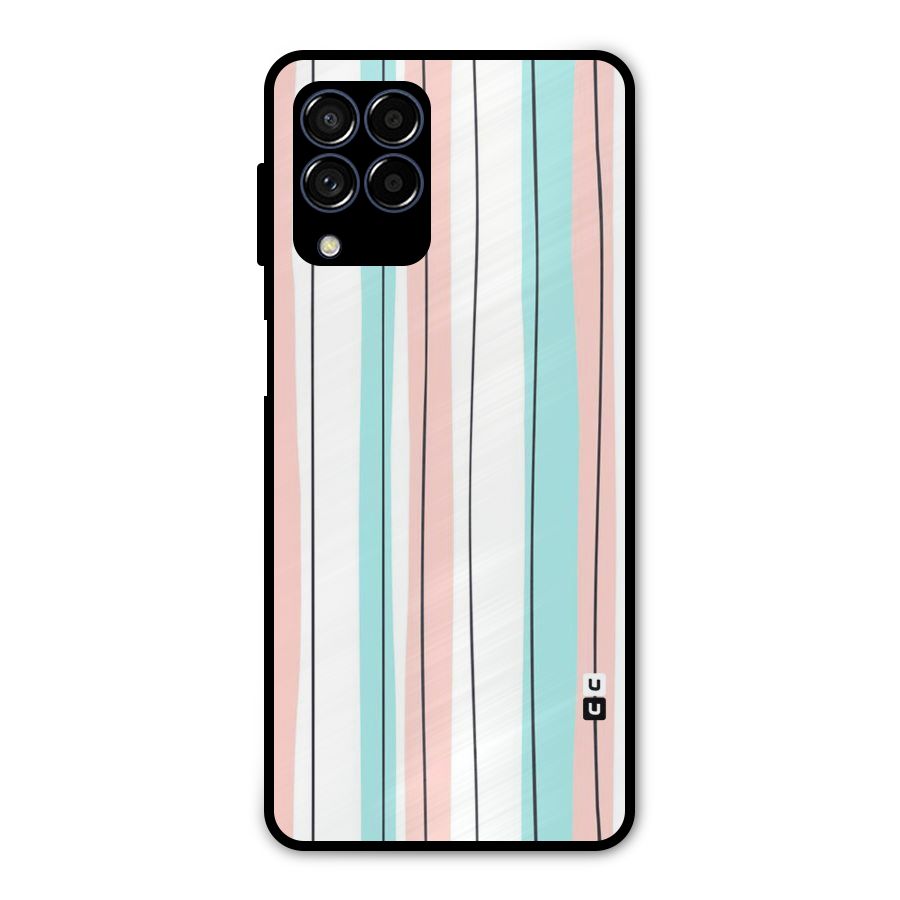 Pastel Tri Stripes Metal Back Case for Galaxy M53 5G