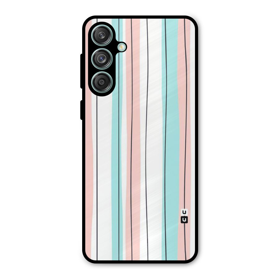 Pastel Tri Stripes Metal Back Case for Galaxy M55 5G
