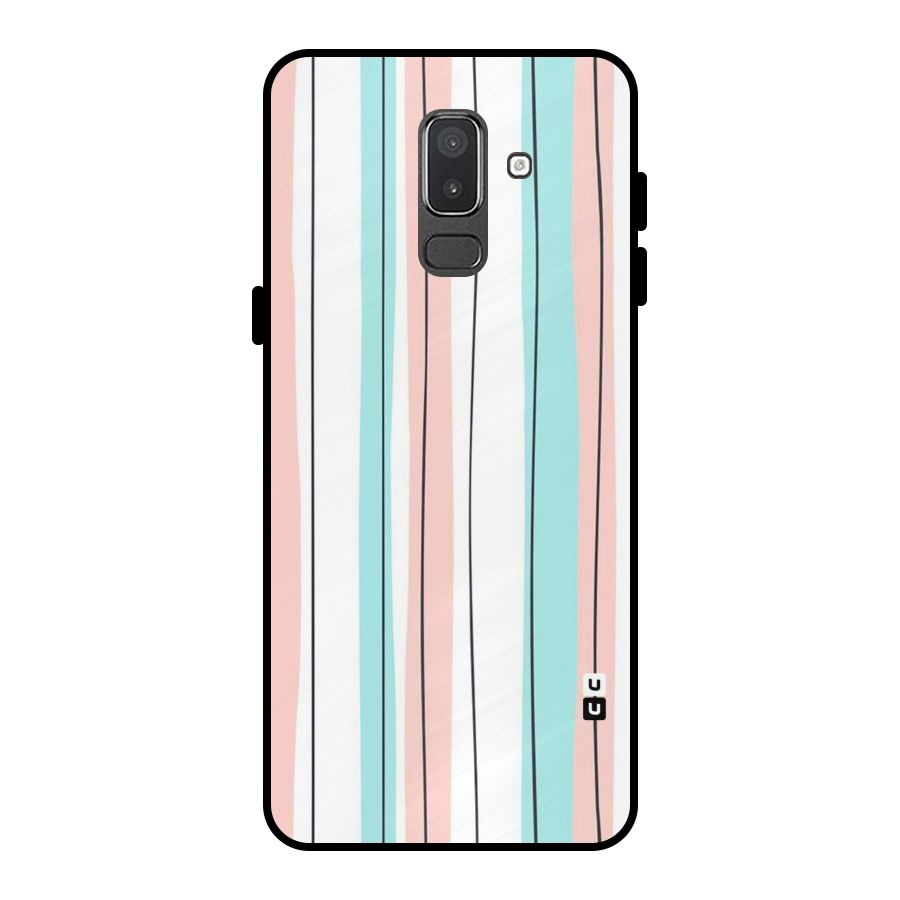 Pastel Tri Stripes Metal Back Case for Galaxy On8 (2018)