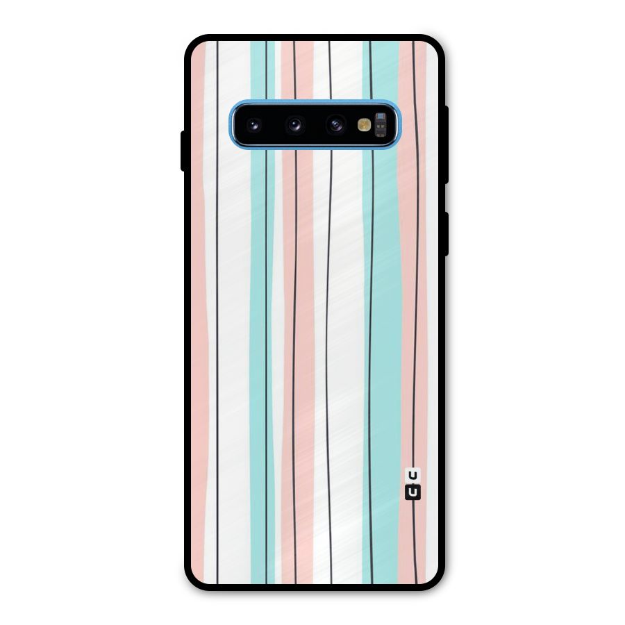Pastel Tri Stripes Metal Back Case for Galaxy S10
