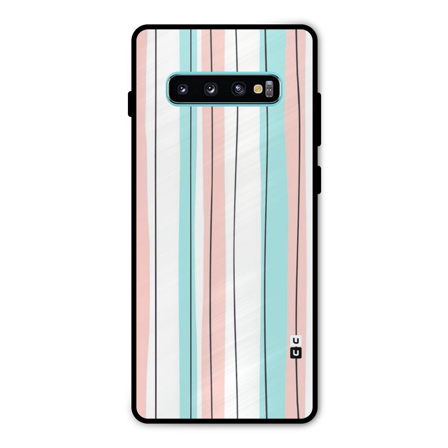 Pastel Tri Stripes Metal Back Case for Galaxy S10 Plus