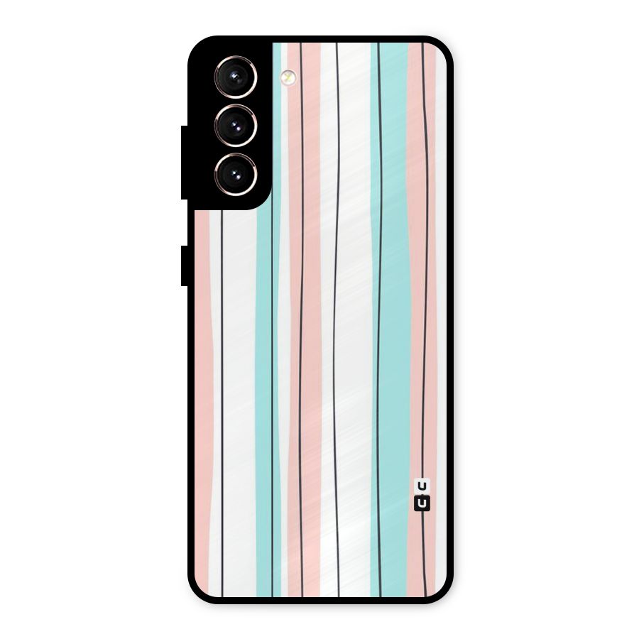 Pastel Tri Stripes Metal Back Case for Galaxy S21 5G