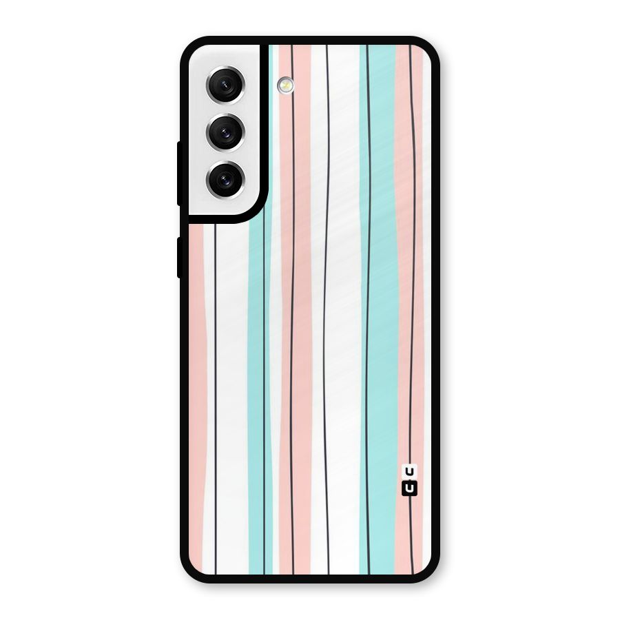 Pastel Tri Stripes Metal Back Case for Galaxy S21 FE 5G