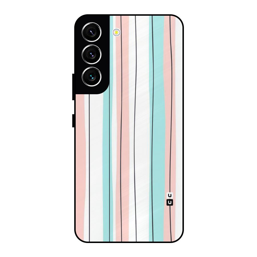 Pastel Tri Stripes Metal Back Case for Galaxy S22 5G