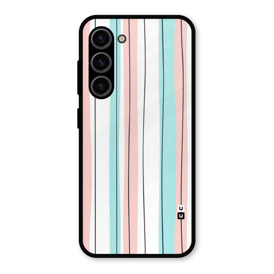 Pastel Tri Stripes Metal Back Case for Galaxy S23