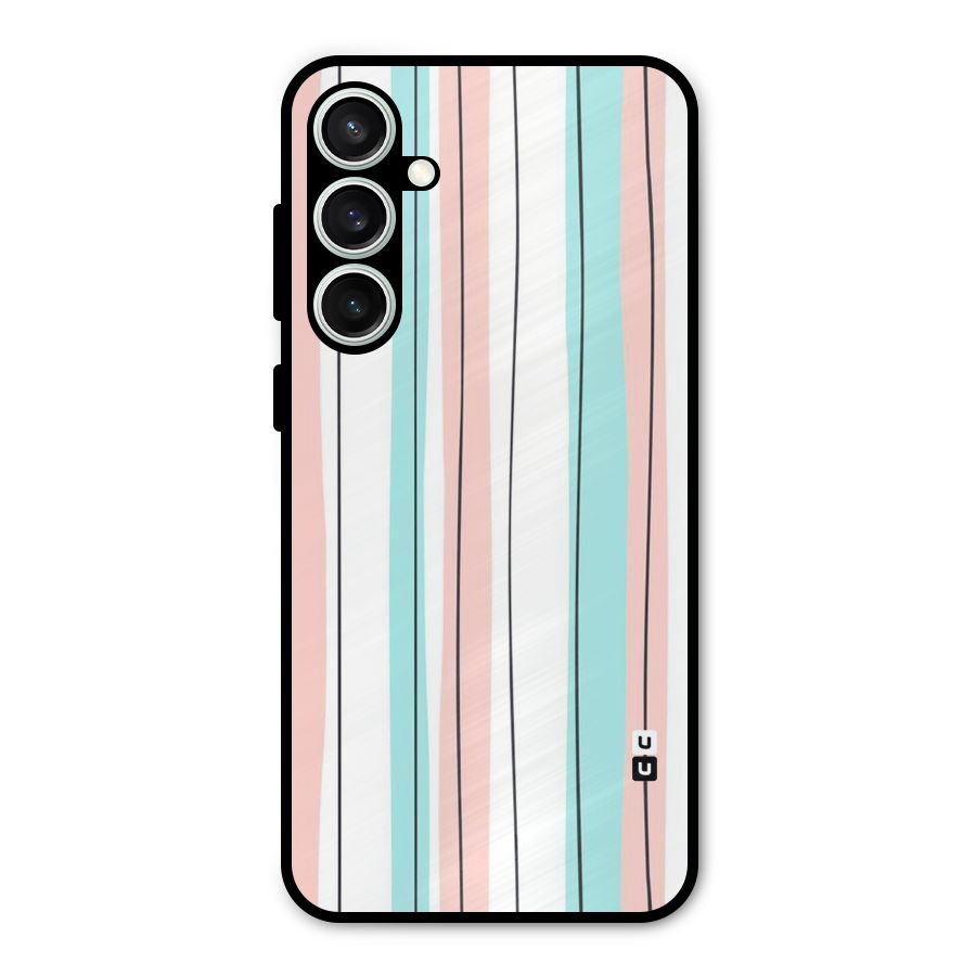 Pastel Tri Stripes Metal Back Case for Galaxy S23 FE