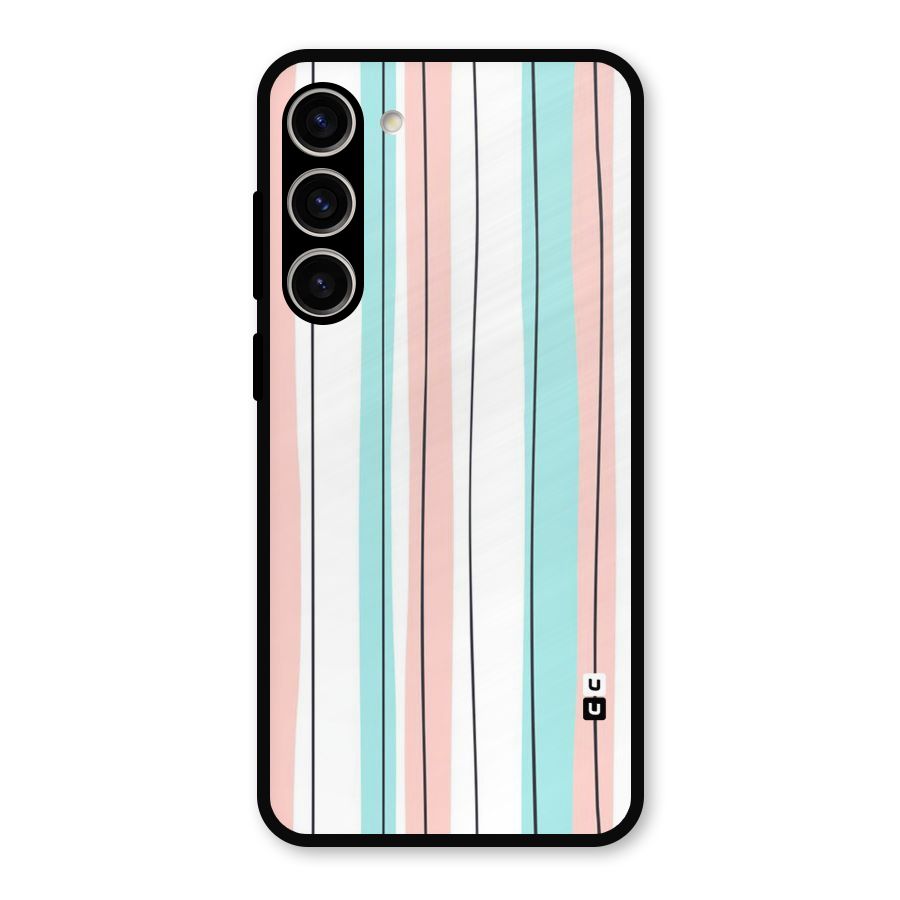 Pastel Tri Stripes Metal Back Case for Galaxy S23 Plus