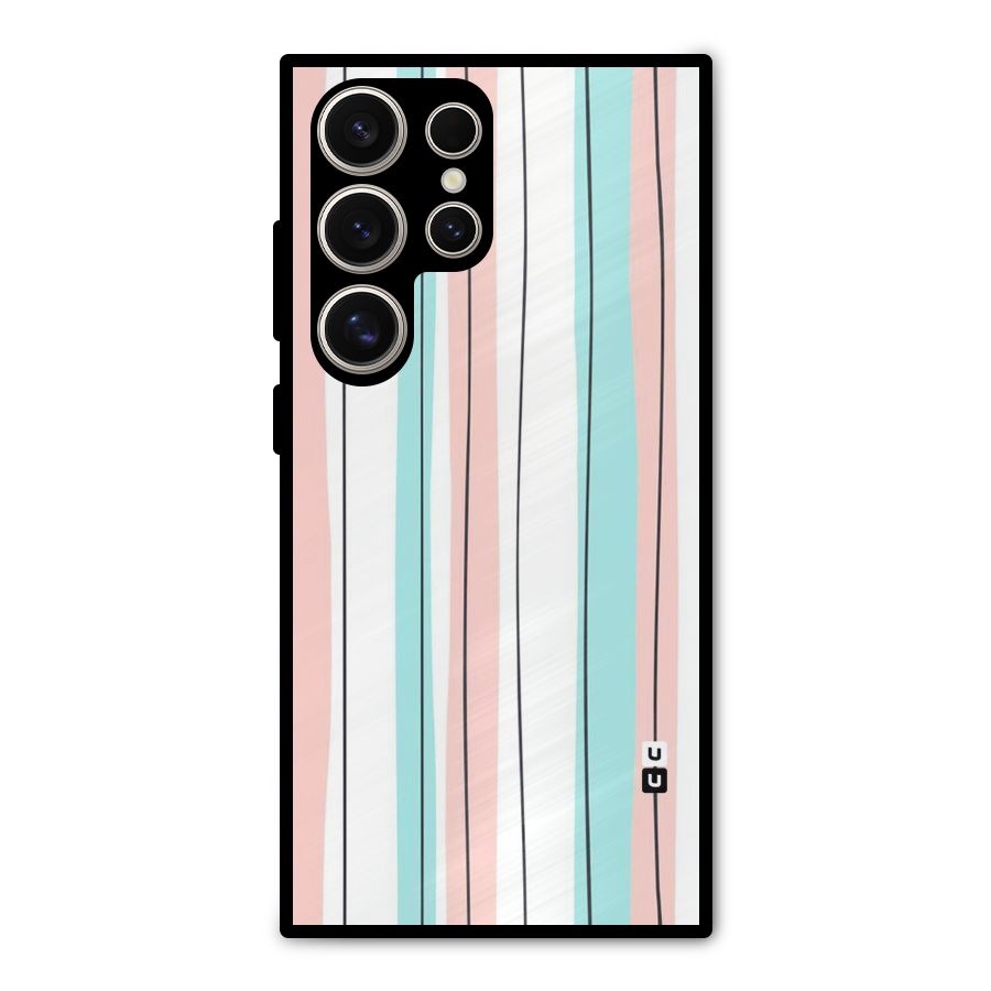 Pastel Tri Stripes Metal Back Case for Galaxy S24 Ultra