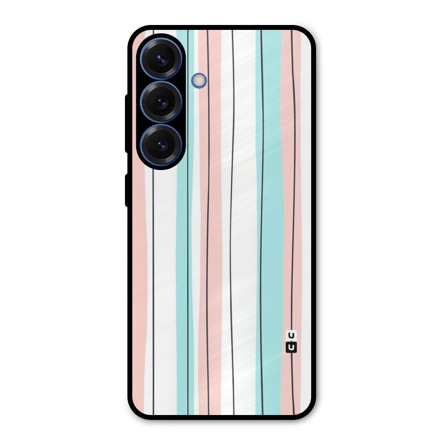 Pastel Tri Stripes Metal Back Case for Galaxy S25