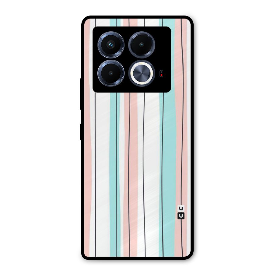 Pastel Tri Stripes Metal Back Case for Infinix Note 40 5G