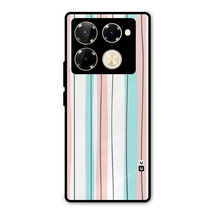 Pastel Tri Stripes Metal Back Case for Infinix Note 40 Pro
