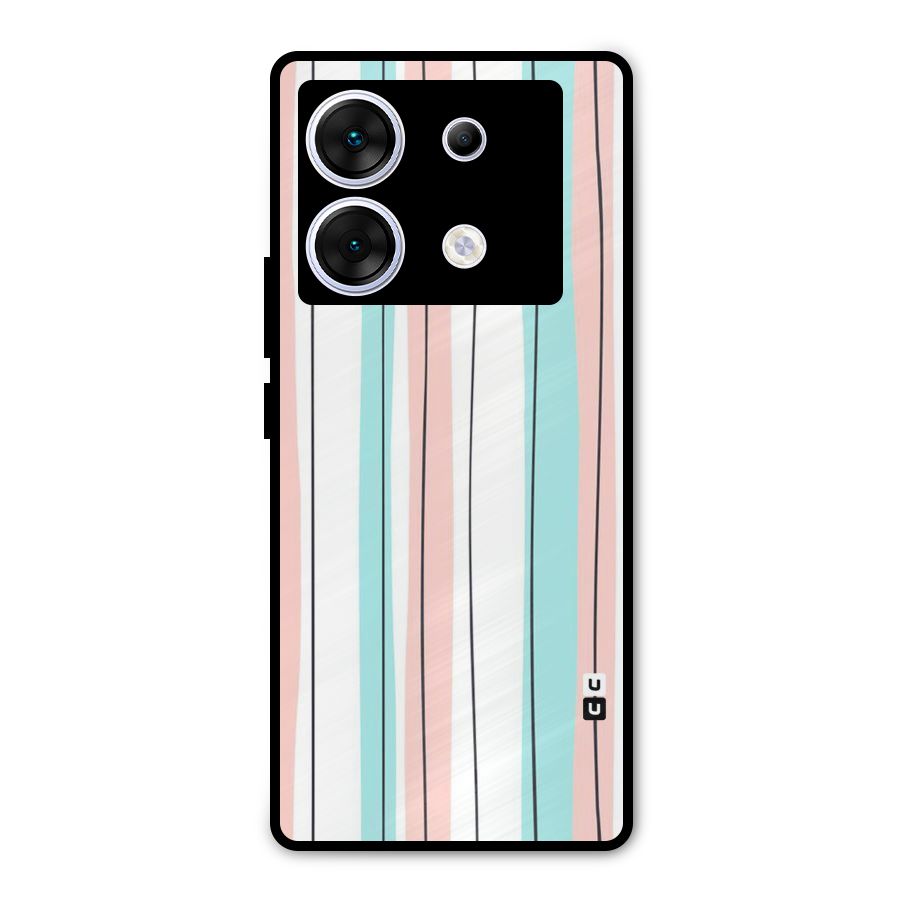 Pastel Tri Stripes Metal Back Case for Infinix Zero 30 5G