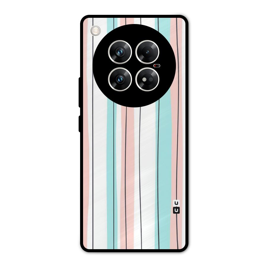 Pastel Tri Stripes Metal Back Case for Infinix Zero 40 5G