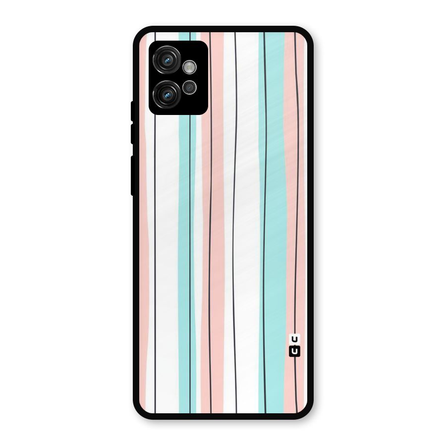 Pastel Tri Stripes Metal Back Case for Moto G32
