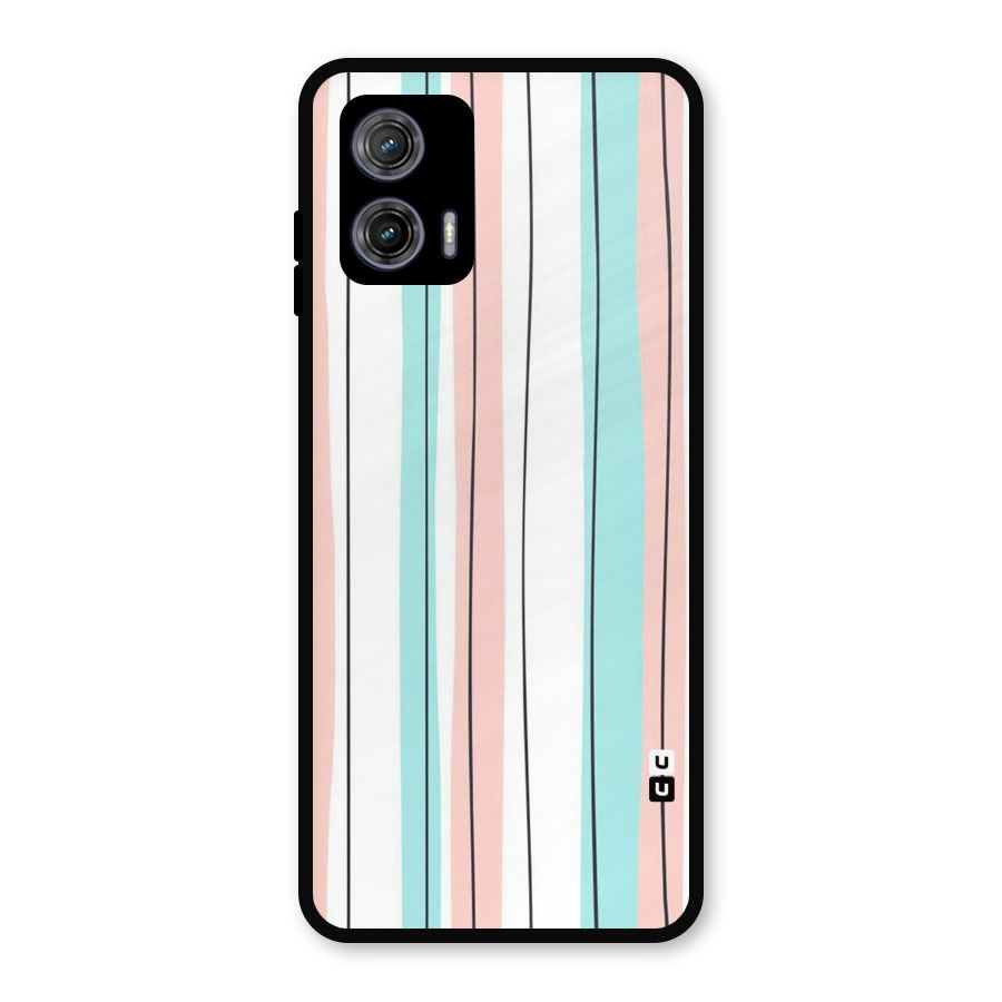 Pastel Tri Stripes Metal Back Case for Moto G73