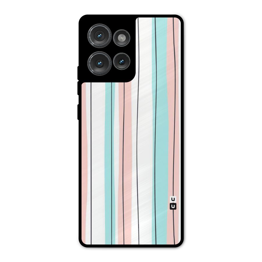 Pastel Tri Stripes Metal Back Case for Motorola Edge 50