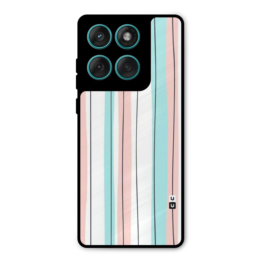 Pastel Tri Stripes Metal Back Case for Motorola Edge 60 Fusion