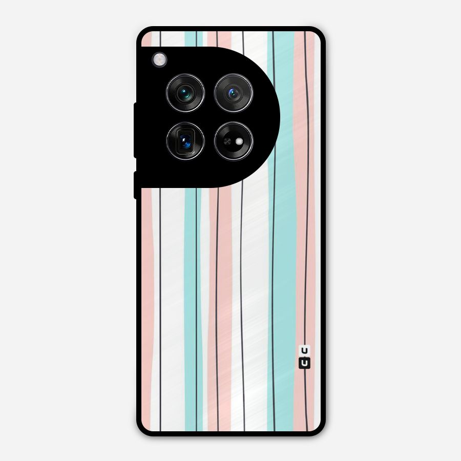 Pastel Tri Stripes Metal Back Case for OnePlus 12