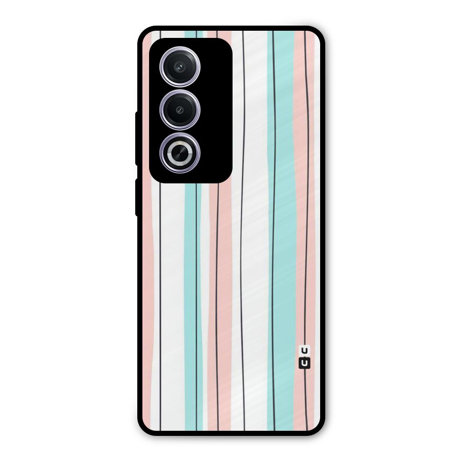 Pastel Tri Stripes Metal Back Case for Oppo A3 Pro