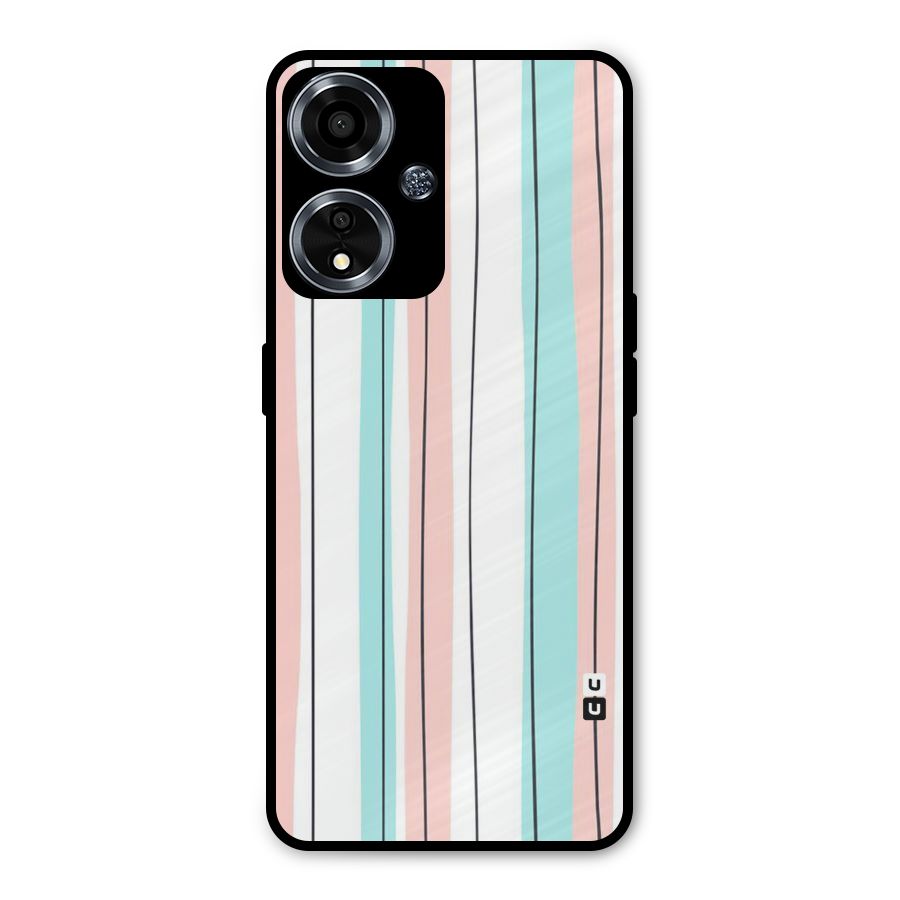 Pastel Tri Stripes Metal Back Case for Oppo A59
