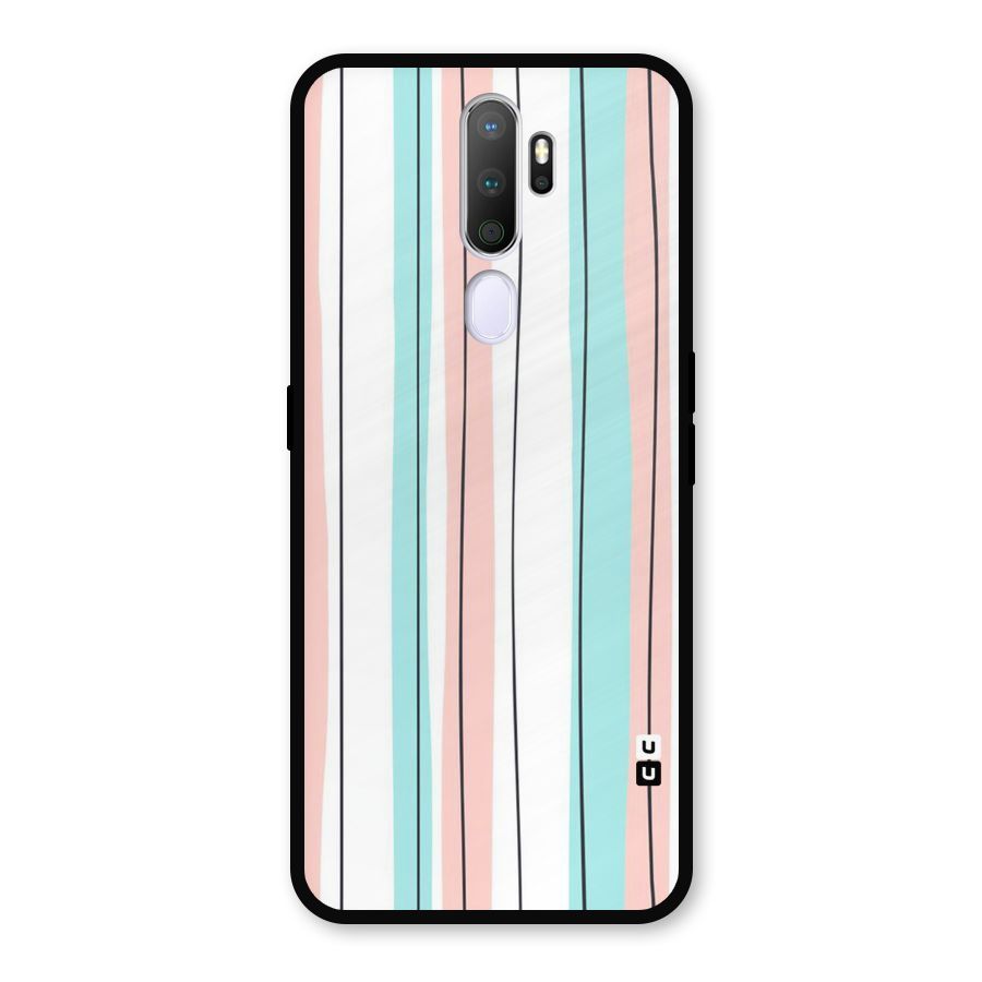 Pastel Tri Stripes Metal Back Case for Oppo A9 (2020)