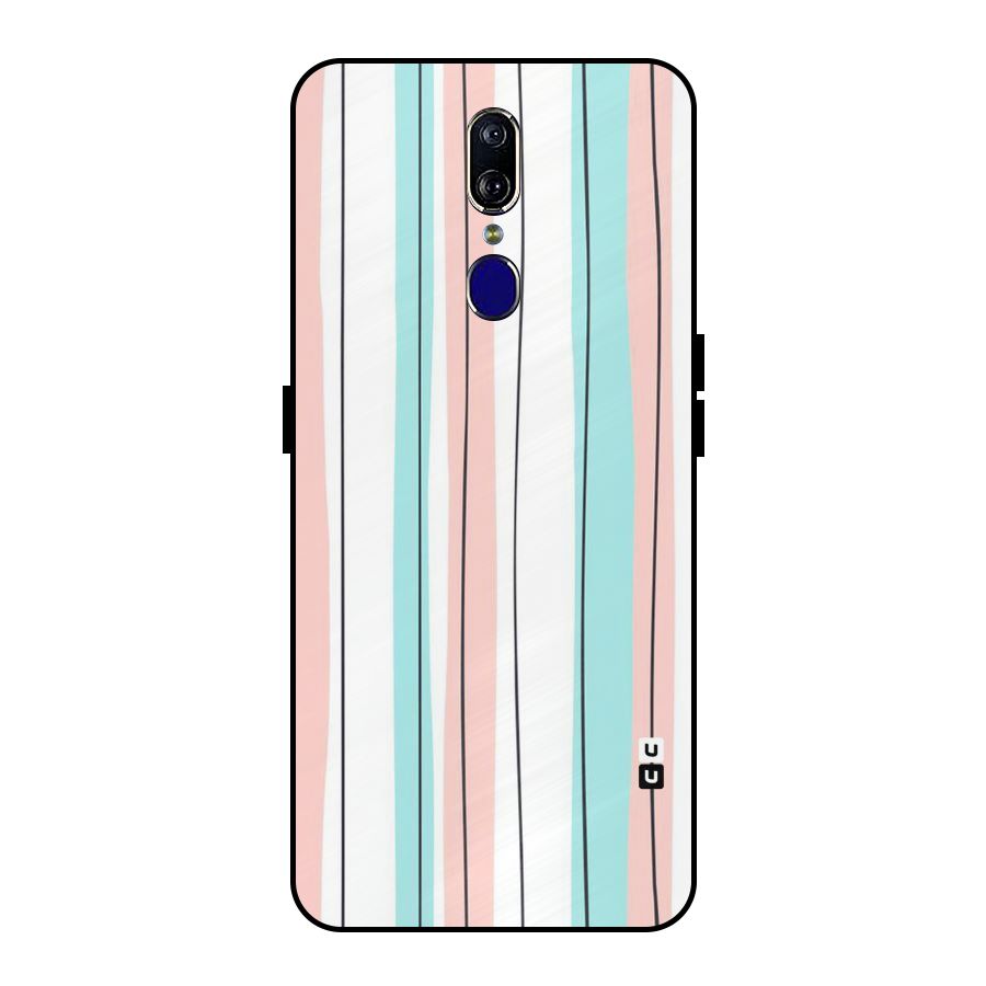 Pastel Tri Stripes Metal Back Case for Oppo F11