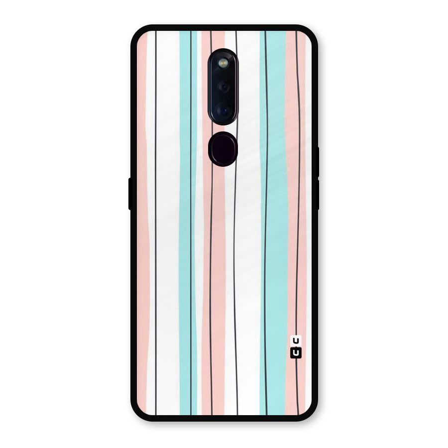 Pastel Tri Stripes Metal Back Case for Oppo F11 Pro