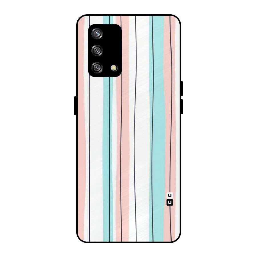 Pastel Tri Stripes Metal Back Case for Oppo F19