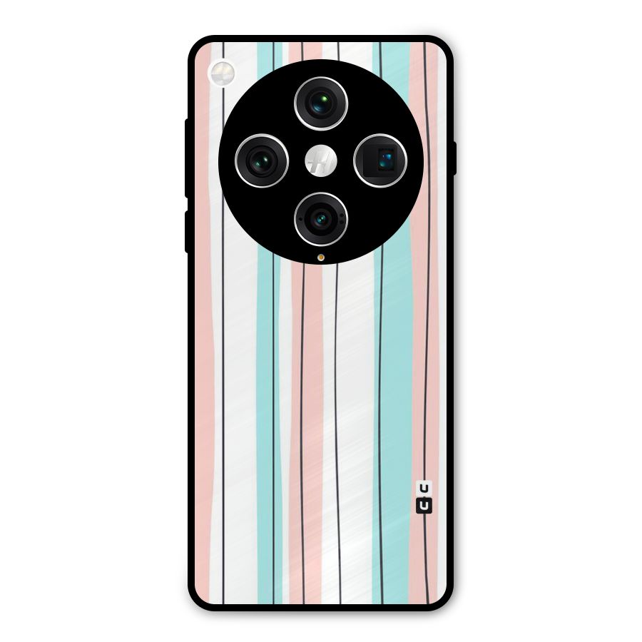 Pastel Tri Stripes Metal Back Case for Oppo Find X8 Pro