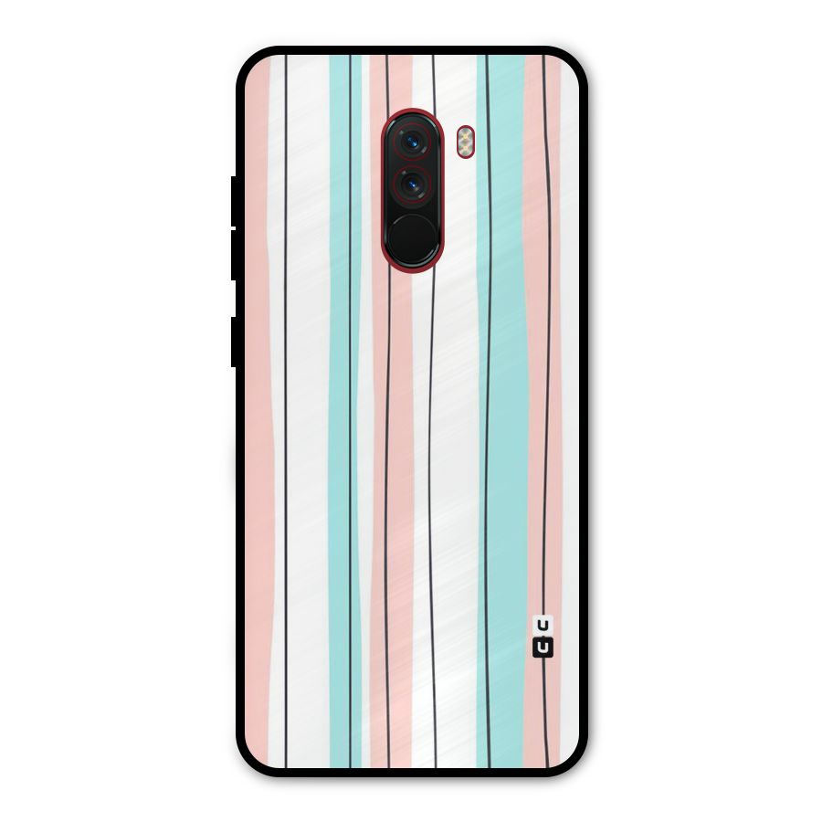 Pastel Tri Stripes Metal Back Case for Poco F1