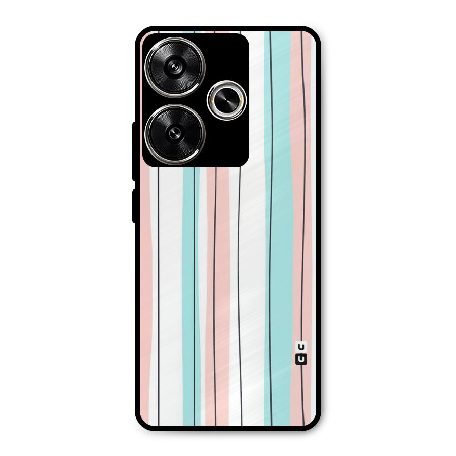 Pastel Tri Stripes Metal Back Case for Poco F6