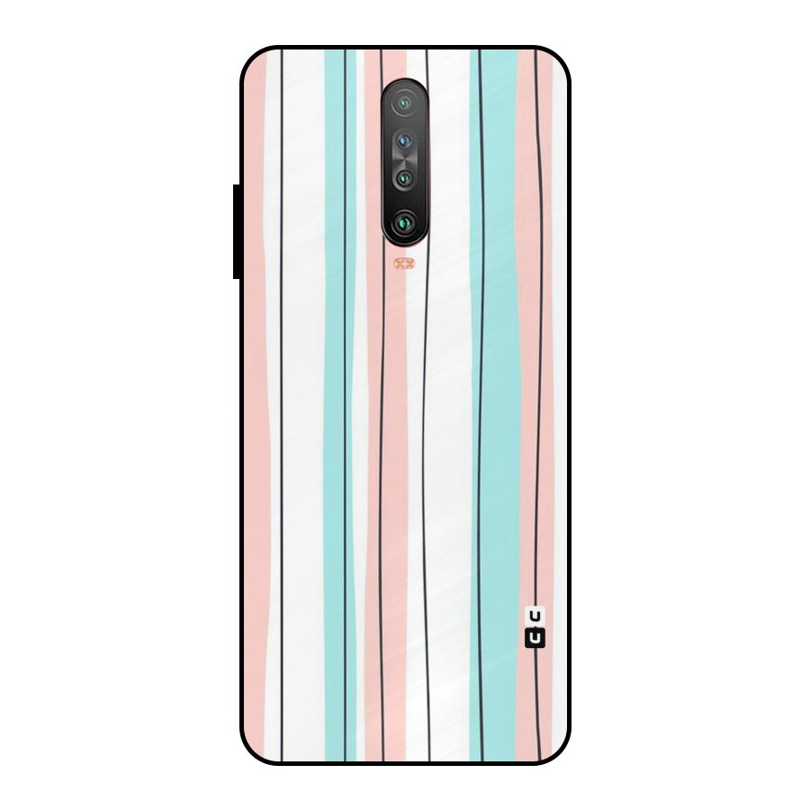 Pastel Tri Stripes Metal Back Case for Poco X2