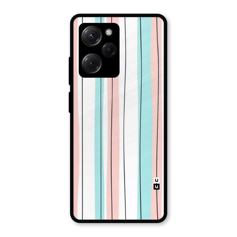 Pastel Tri Stripes Metal Back Case for Poco X5 Pro