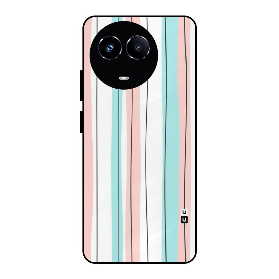 Pastel Tri Stripes Metal Back Case for Realme 11X