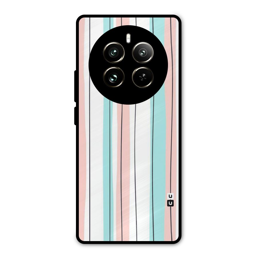 Pastel Tri Stripes Metal Back Case for Realme 12 Pro