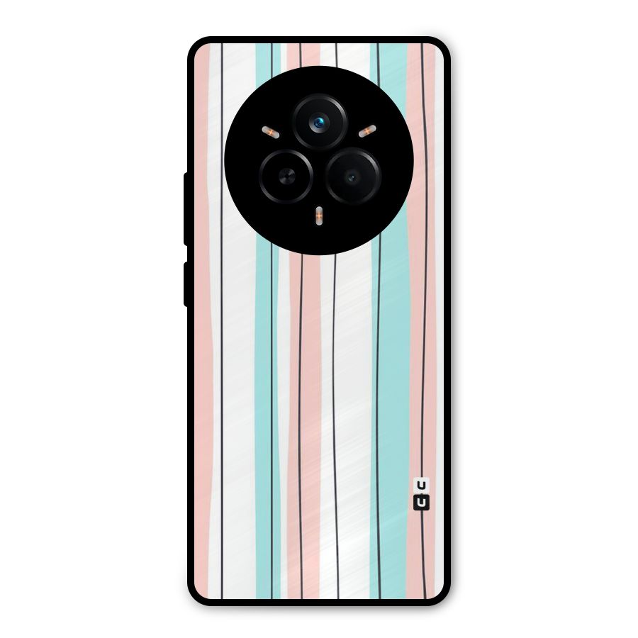 Pastel Tri Stripes Metal Back Case for Realme 14 Pro Plus