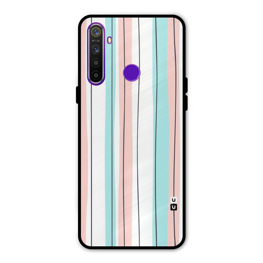 Pastel Tri Stripes Metal Back Case for Realme 5i