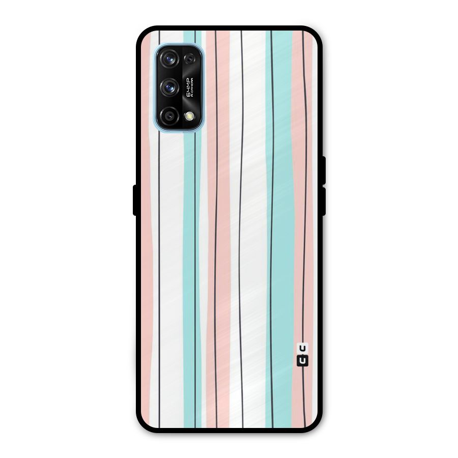Pastel Tri Stripes Metal Back Case for Realme 7 Pro