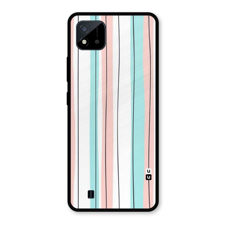 Pastel Tri Stripes Metal Back Case for Realme C11 2021