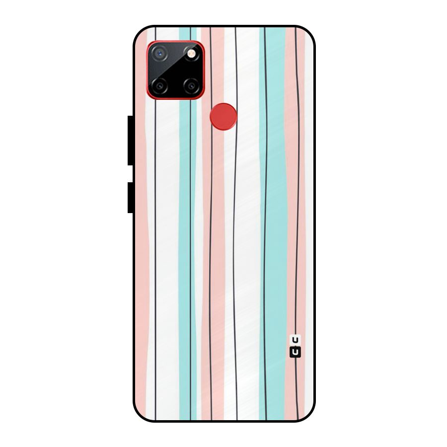 Pastel Tri Stripes Metal Back Case for Realme C12