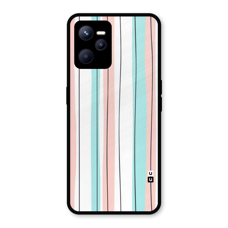 Pastel Tri Stripes Metal Back Case for Realme C35