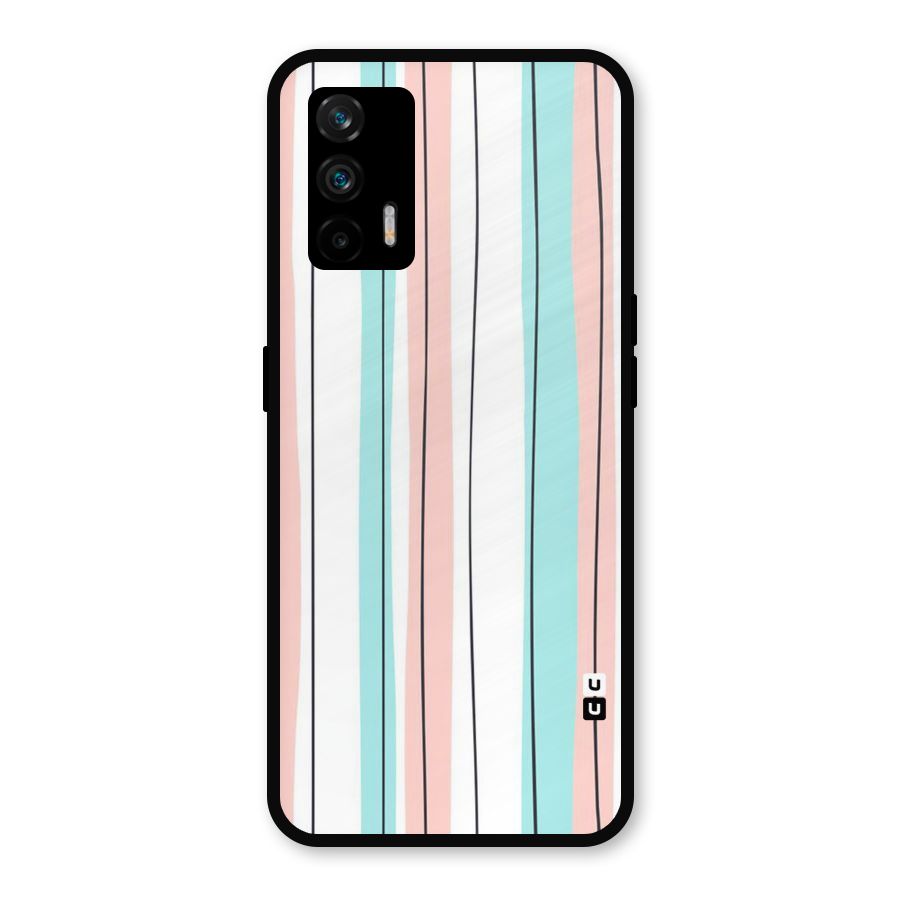 Pastel Tri Stripes Metal Back Case for Realme GT 5G