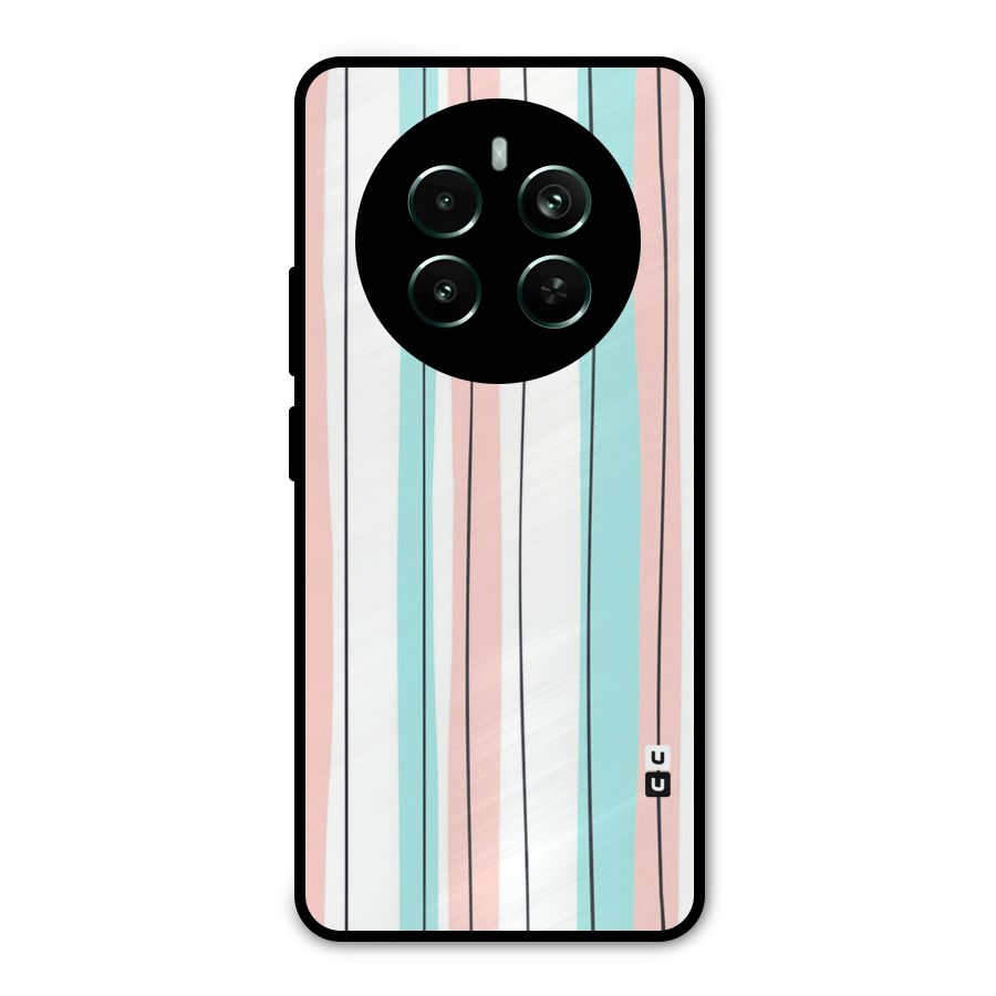 Pastel Tri Stripes Metal Back Case for Realme Narzo 70 Pro