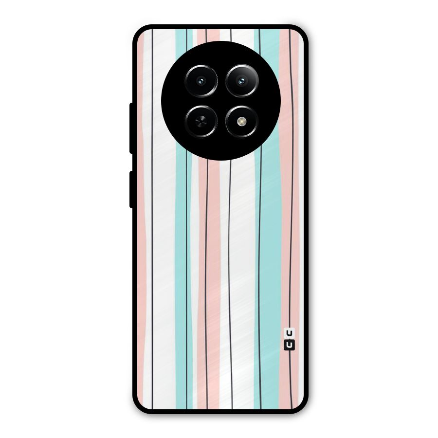 Pastel Tri Stripes Metal Back Case for Realme Narzo 70x 5G