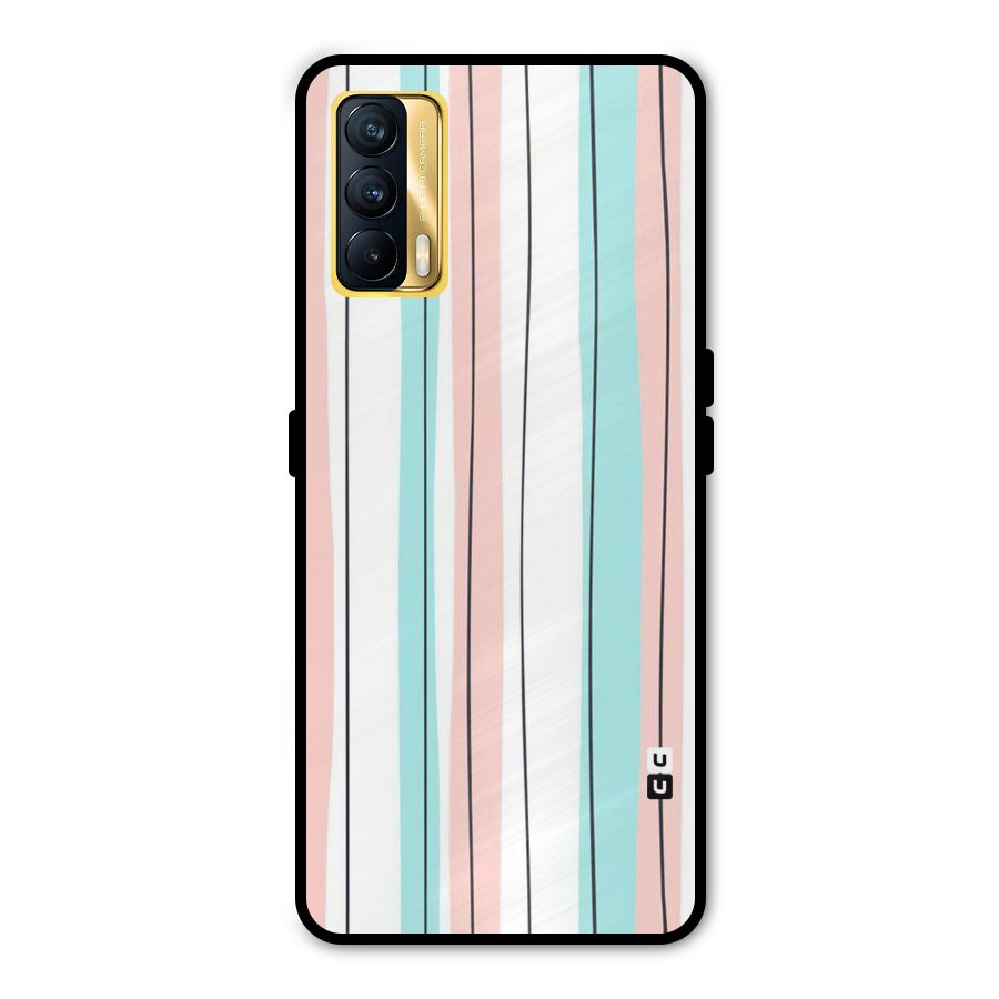 Pastel Tri Stripes Metal Back Case for Realme X7